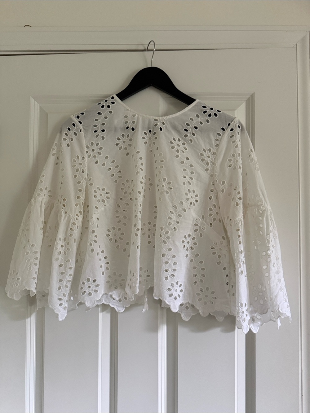 & Other Stories White Eyelet Floral Cutout Blouse